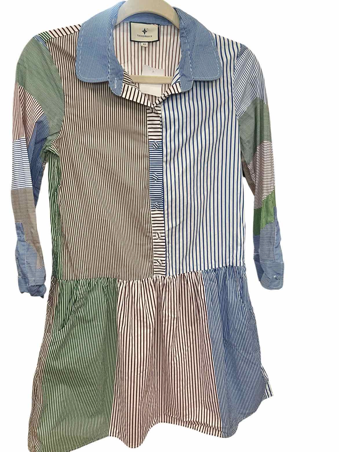 Tuckernuck Size XS bl/tan/grn/red/wh Dress