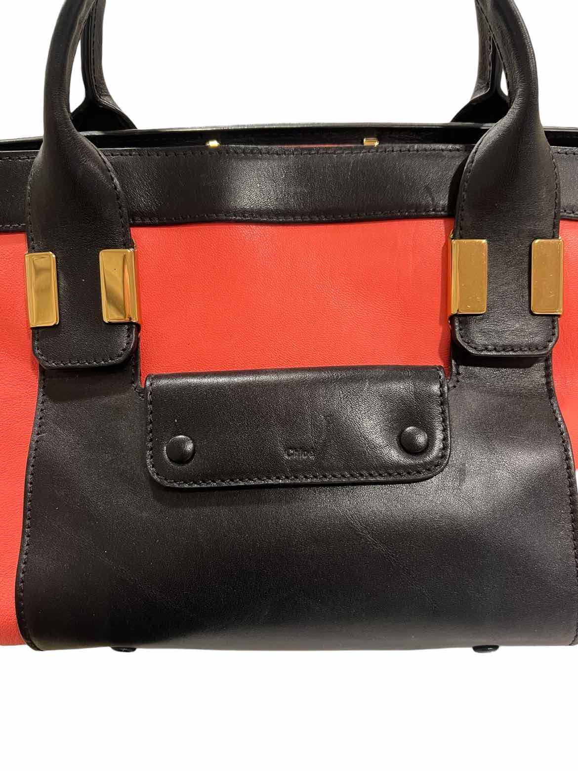 CHLOE Size Large black/coral Purse