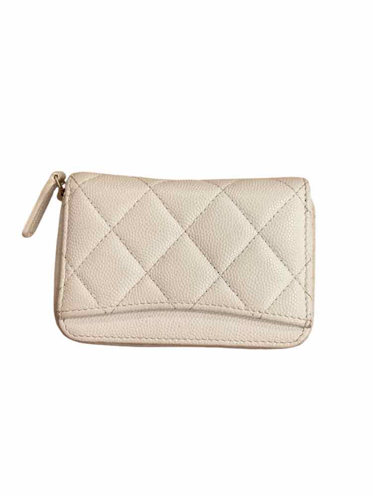Chanel white/gold Coin Case Wallet