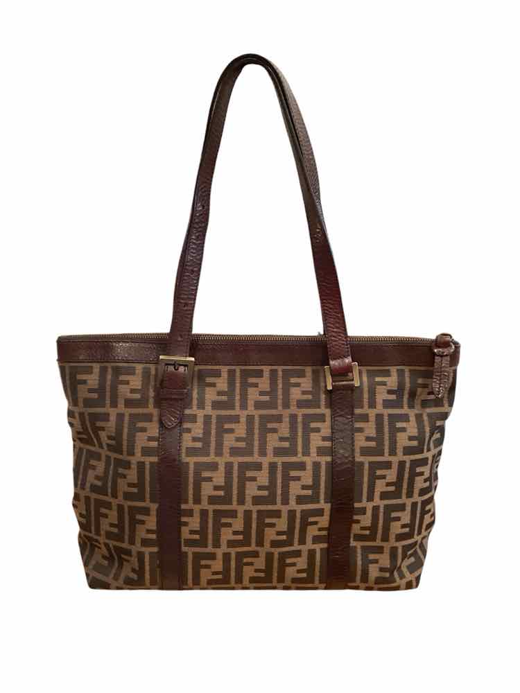Fendi BROWN Zucca Canvas Tote Bag Purse