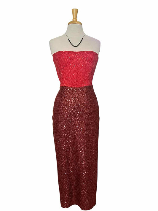 ST JOHN Size 8 red/burgundy FORMAL