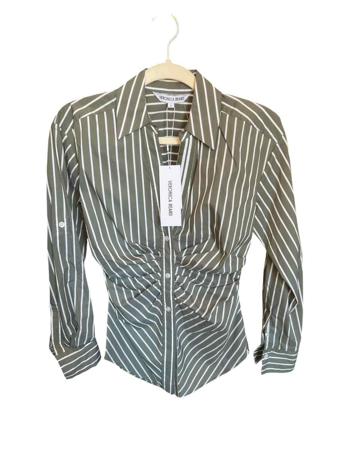 Veronica Beard Size 0 moss green/cream Blouse