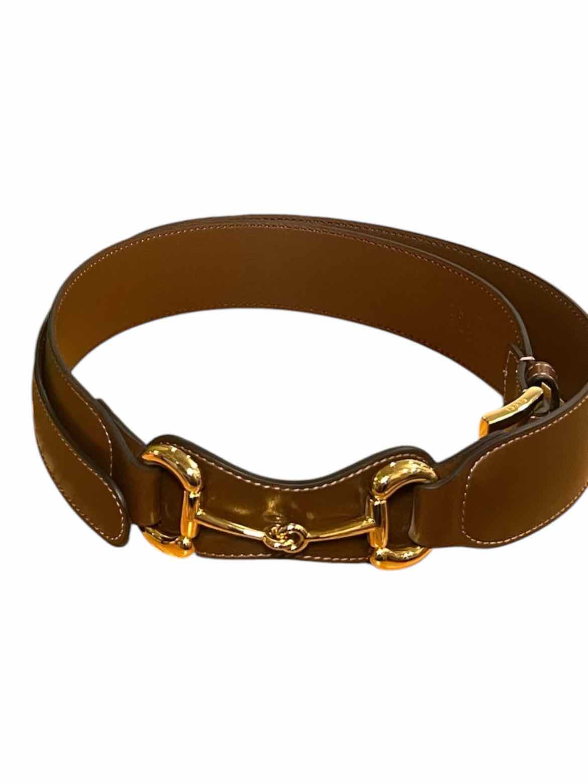 GUCCI Size 90 brown/gold hardware Belt