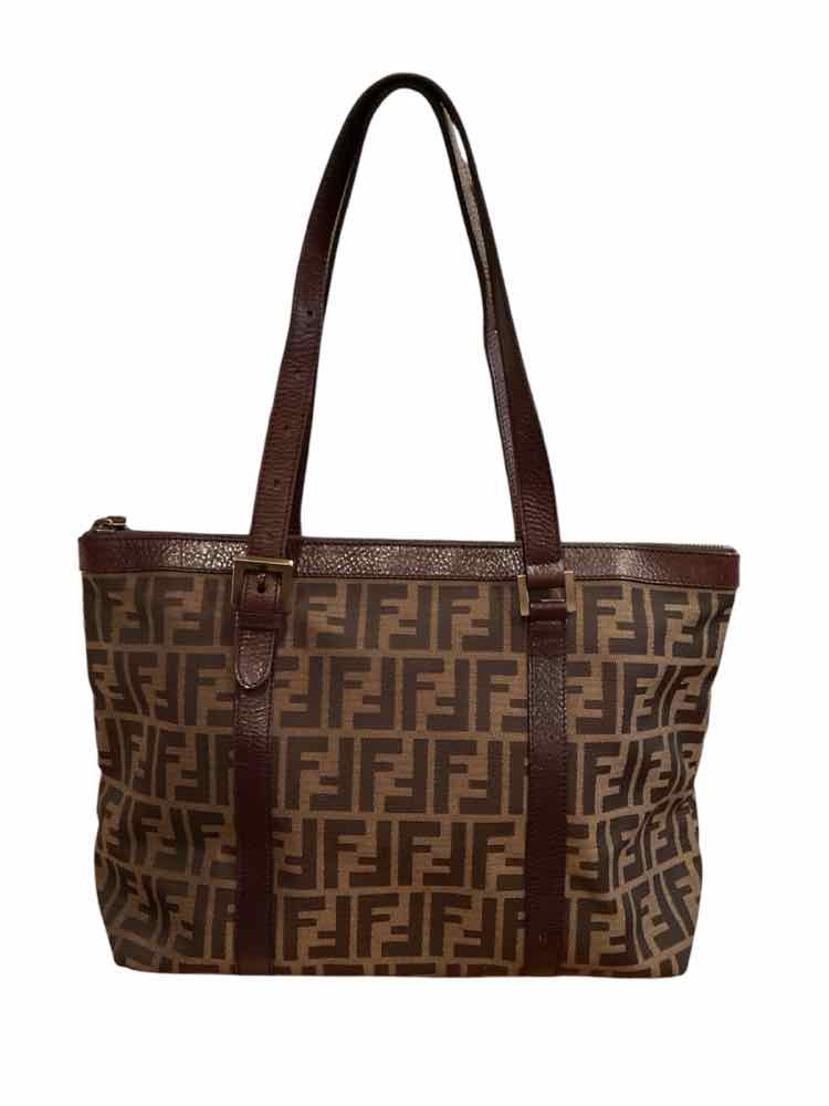 Fendi BROWN Zucca Canvas Tote Bag Purse