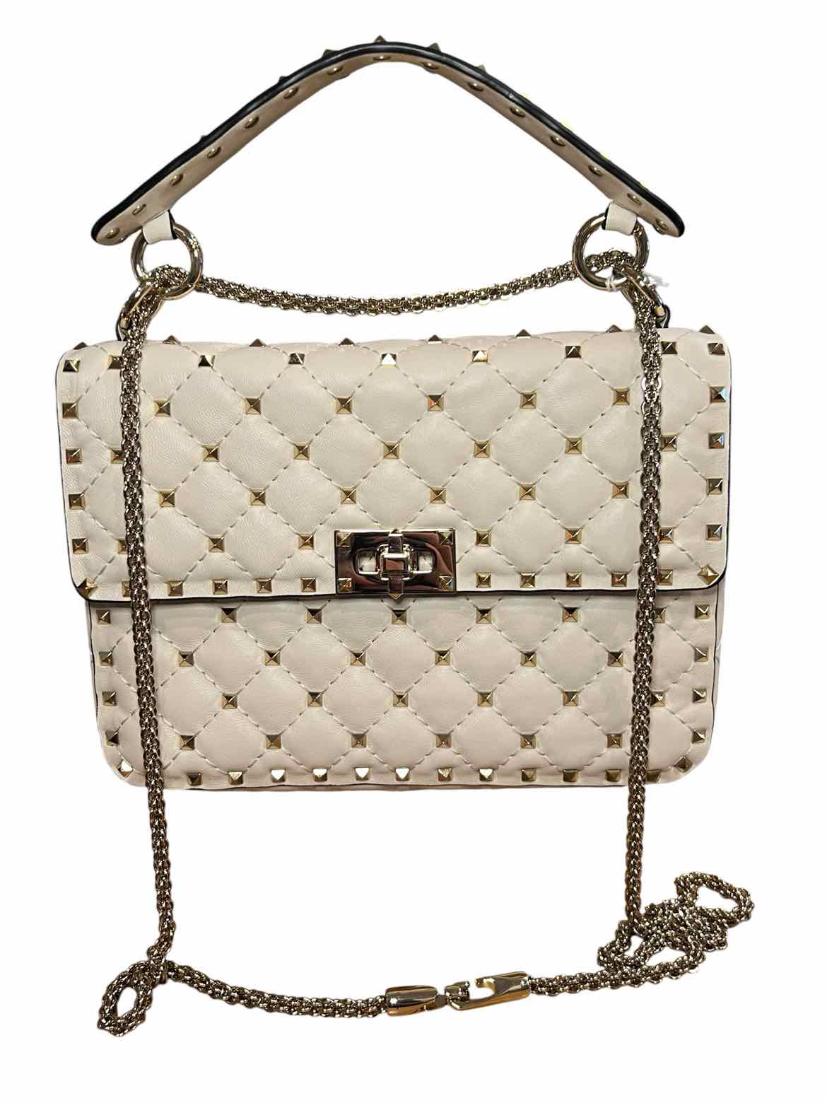Valentino Garvani Size Medium Ivory/Gold Hardware Purse