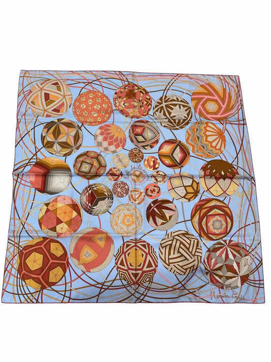 Hermes Size 90 red/blu/org/pk Scarf
