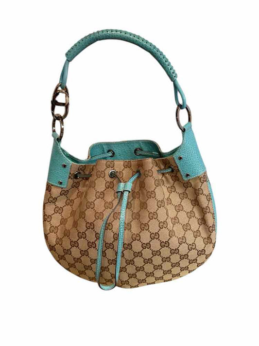 GUCCI Size Medium brn/blue Purse