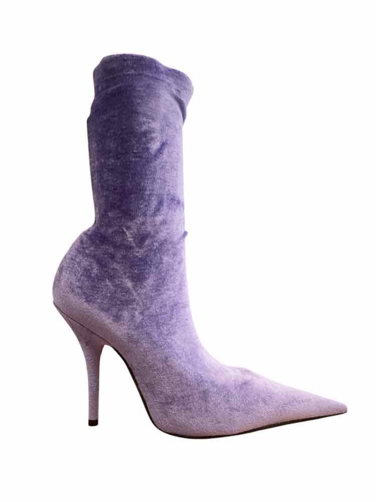 BALENCIAGA Size 37 LAVENDER Shine Shawl BOOT