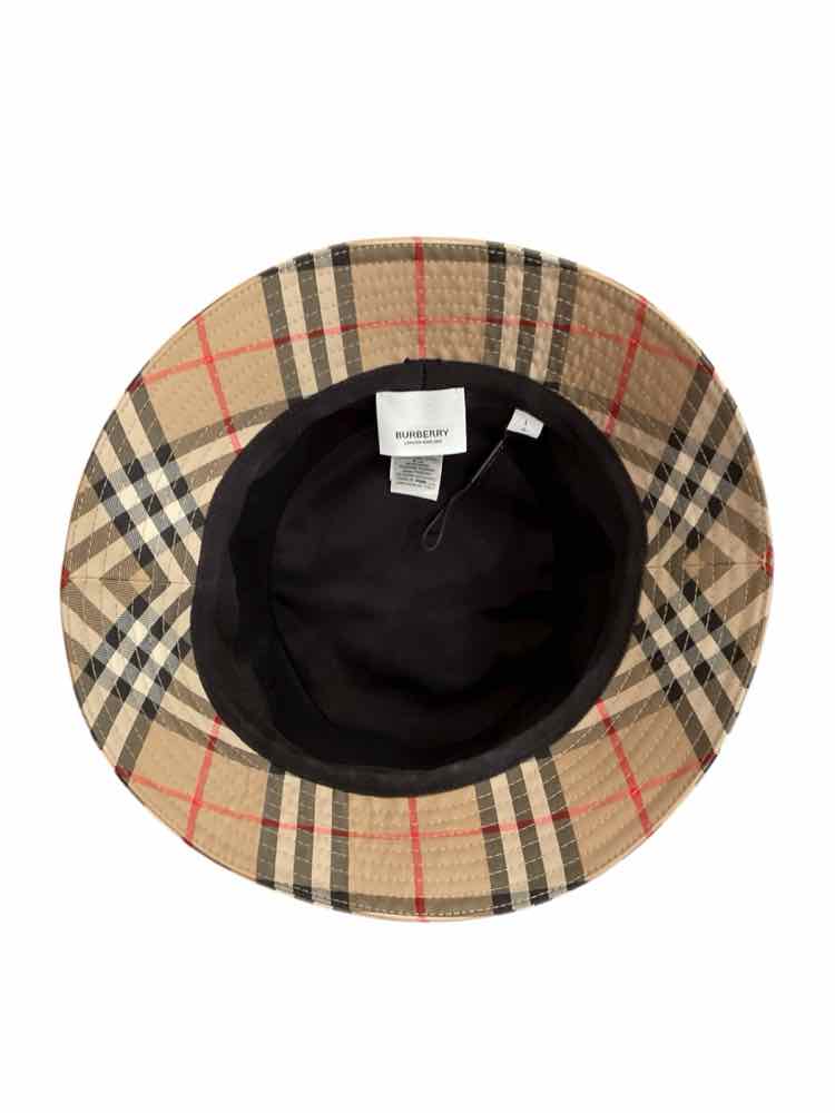 BURBERRY Size Large tan/black/red Hat