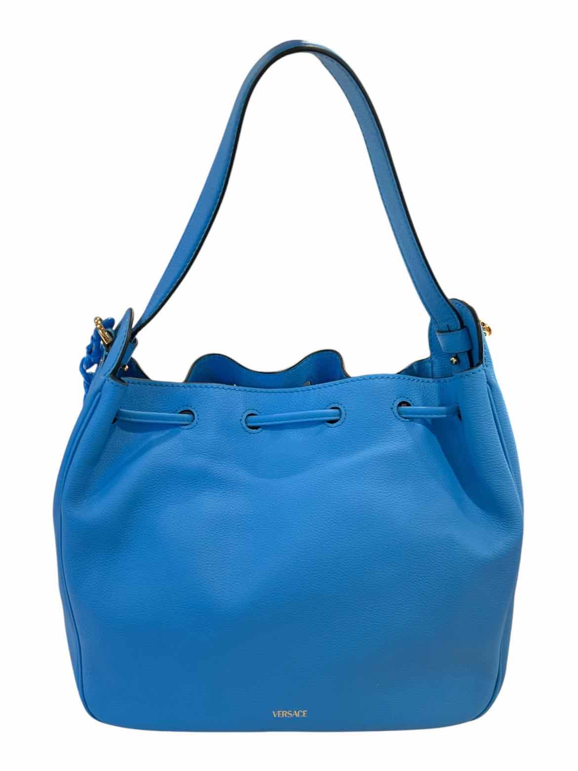 Versace Blue La Medusa Bucket Bag Purse