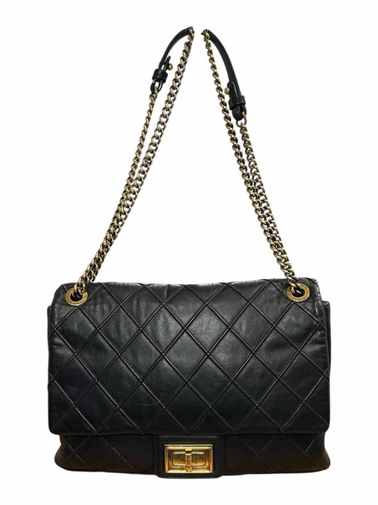 Chanel Size 266(med-large) black/antique gold hardware Purse