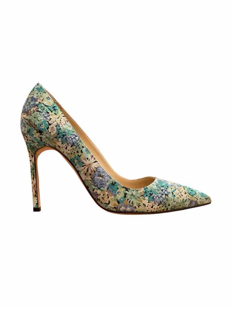 Manolo Blahnik Size 40 Blue floral Shoes