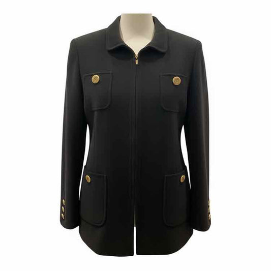 ST JOHN Size Large Black Coat