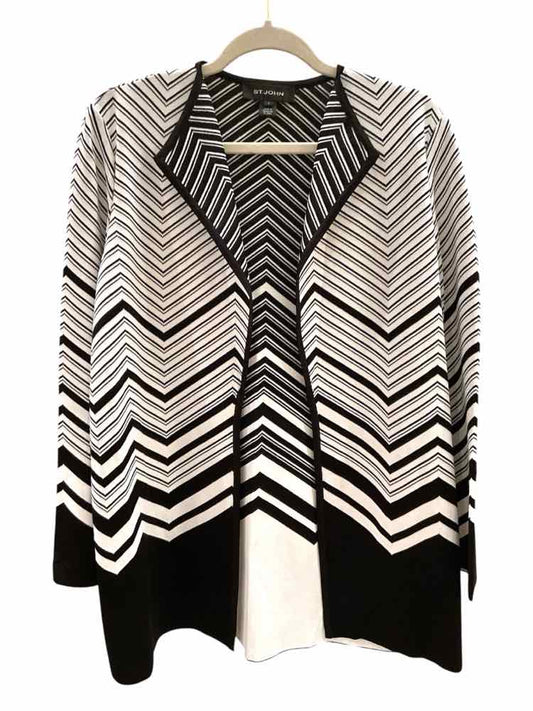ST JOHN Size 6 BLK/WH Jacket