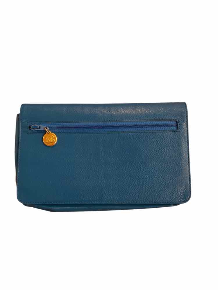 Chanel Blue CC Timeless Flap Wallet