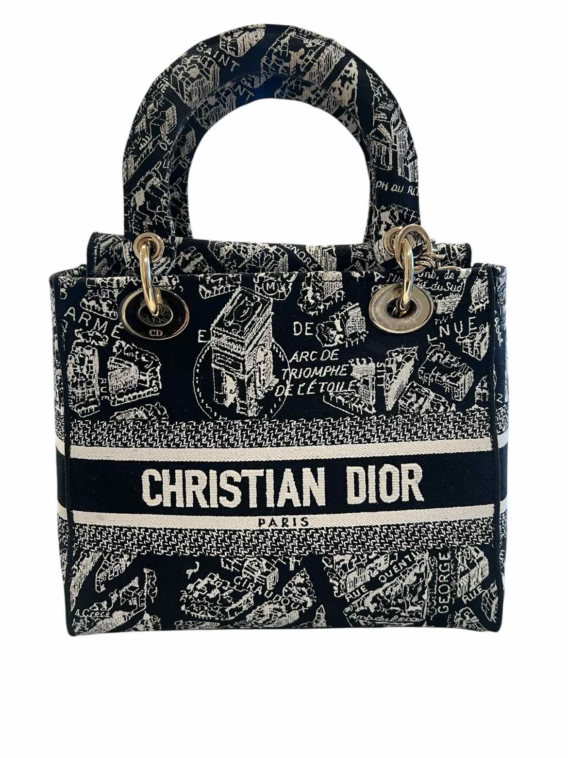 CHRISTIAN DIOR Size Medium Black/White Purse