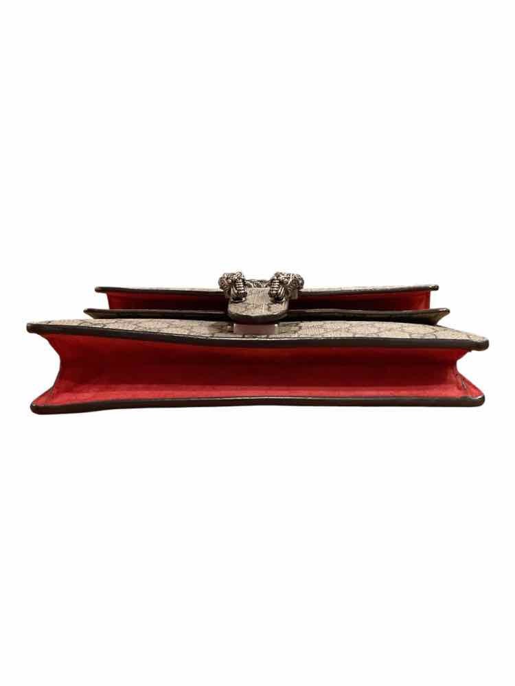 GUCCI Size Small brn/red/silver hardware Purse