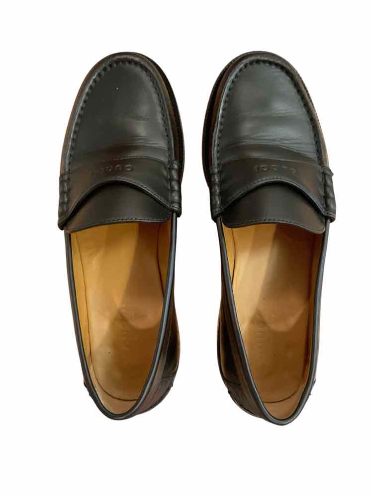 Gucci Size 36.5 Black Micro Soft Loafer Shoes