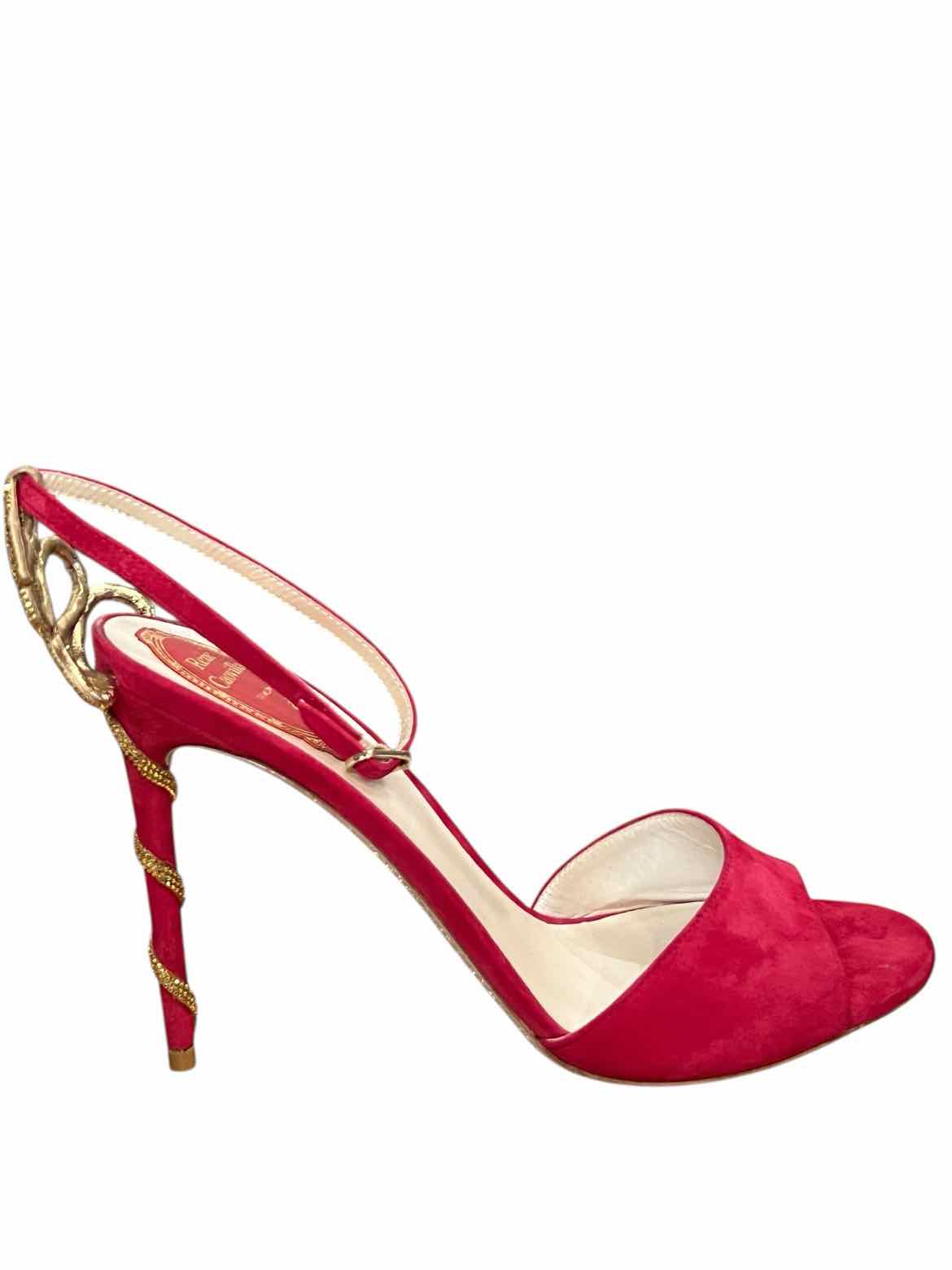 RENE CAOVILLA Size 40 RED/GOLD Shoes