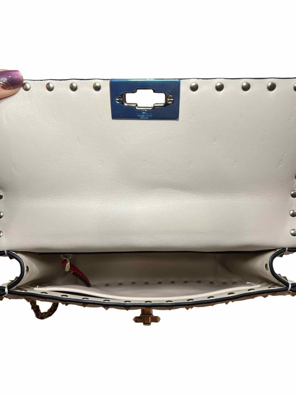 Valentino Garvani Size Medium Ivory/Gold Hardware Purse