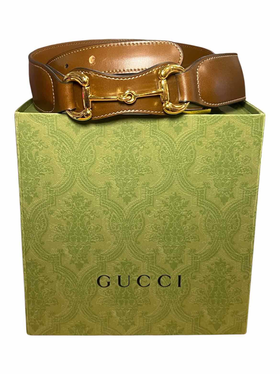 GUCCI Size 90 brown/gold hardware Belt