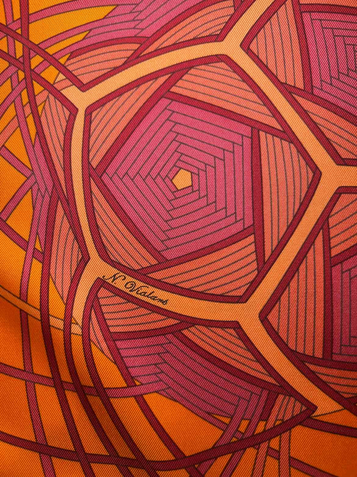Hermes Size 90 orange/pink Scarf
