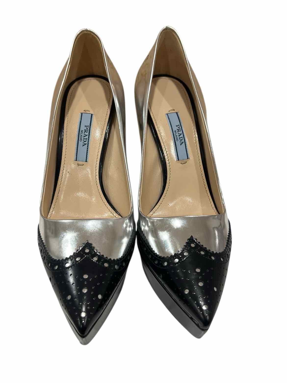 Prada Size 36 SILVER/BLACK Shoes – Encore Consignment Boutique