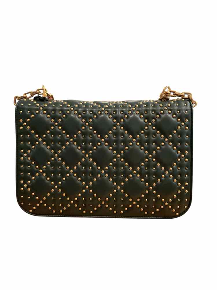 Dior Dark Green/Gold Hardware Dioraddict Flap Bag Purse