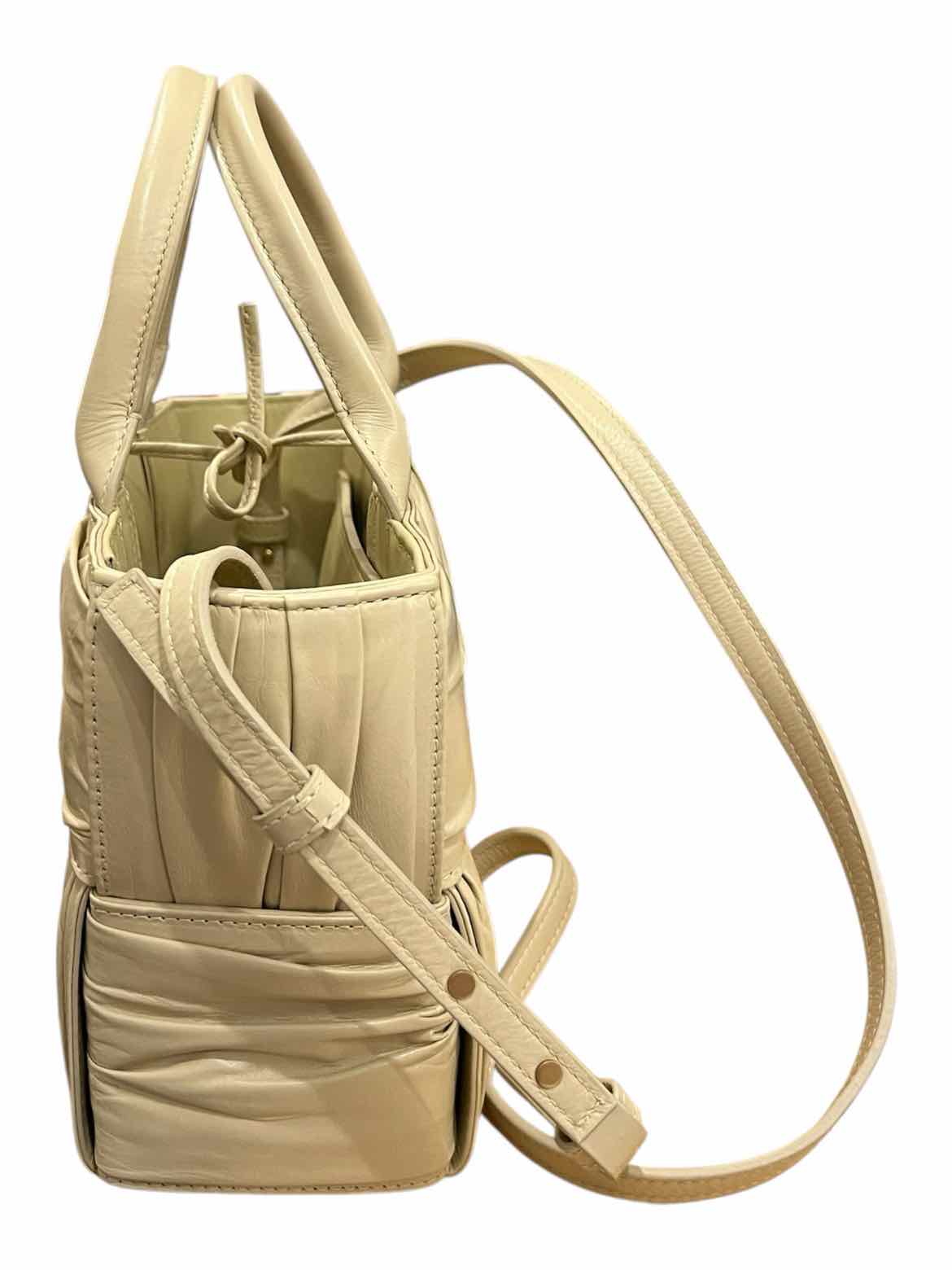Bottega Veneta Size mini Beige Foulard Intrecciato Pleated Acro To Purse
