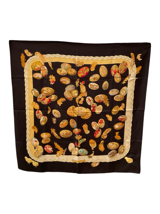 Hermes Size 90 BLK/MULTI Scarf