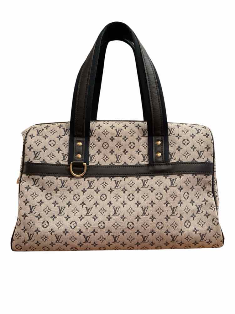 Louis Vuitton Size GM Blue Canvas Mini Lin Josephine Bag Purse