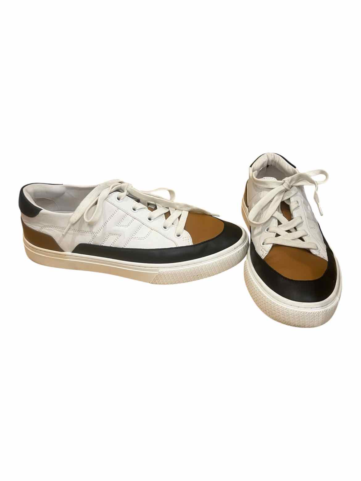 Hermes Size 39 White/Brown/Black Deep Sneaker Shoes