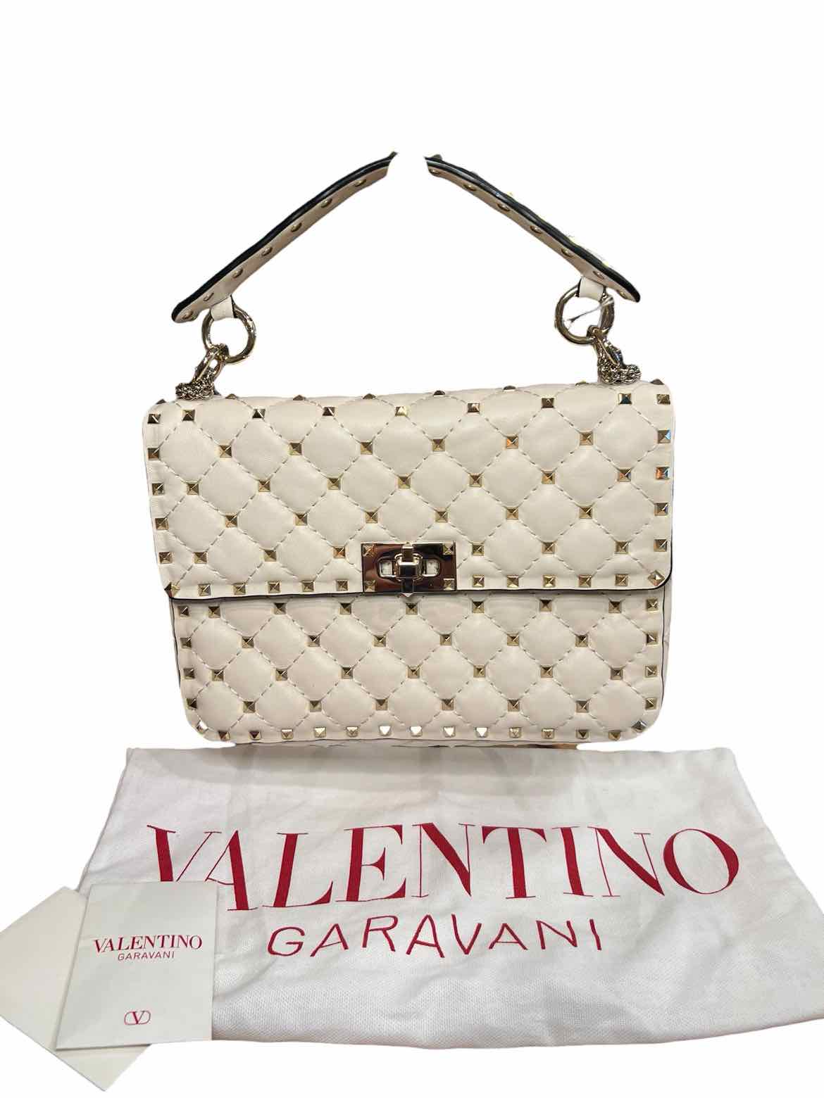 Valentino Garvani Size Medium Ivory/Gold Hardware Purse