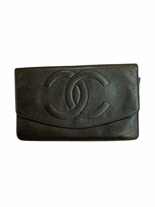 Chanel Black CC Timeless Flap Wallet