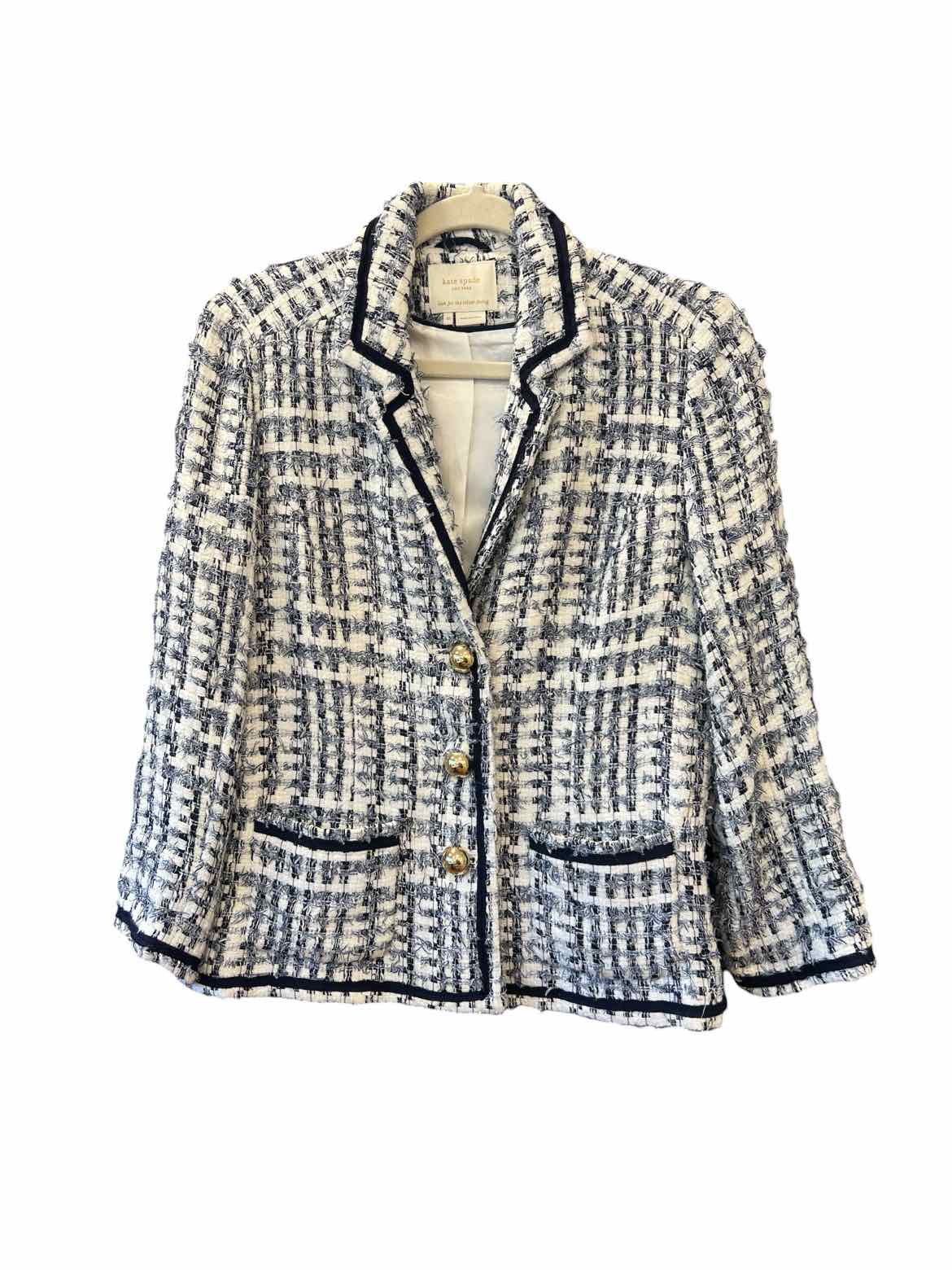 Kate Spade Size 10 WHITE/NAVY BLAZER