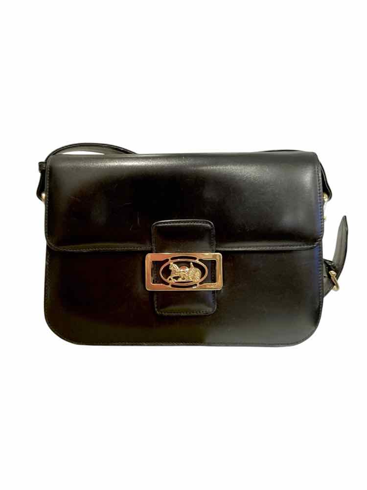 Celine black/gold hardware Horse Carriage Shoulder Bag Purse