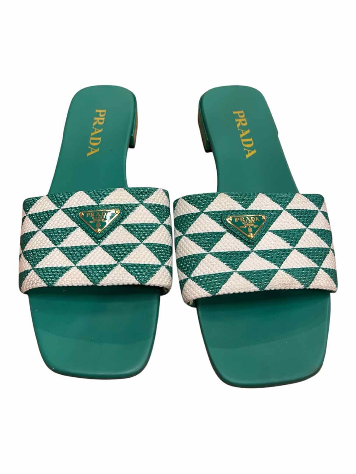 Prada Size 38.5 green/white Shoes