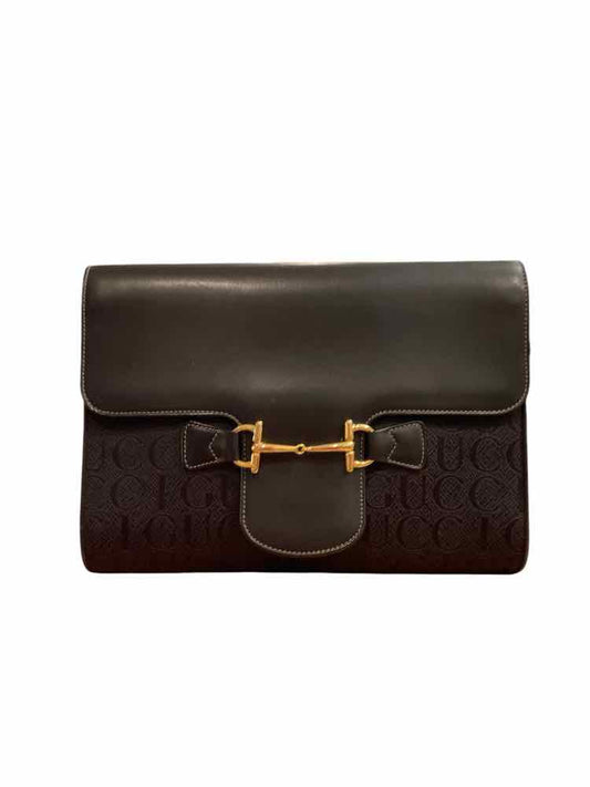 Gucci Size Medium black/gold hardware 1955 Horsebit Envelope Shoulder Bag Purse
