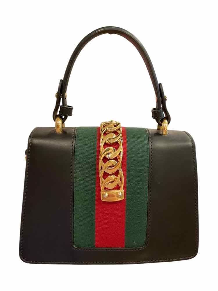 GUCCI Size mini blk/grn/red/gold hardware Purse