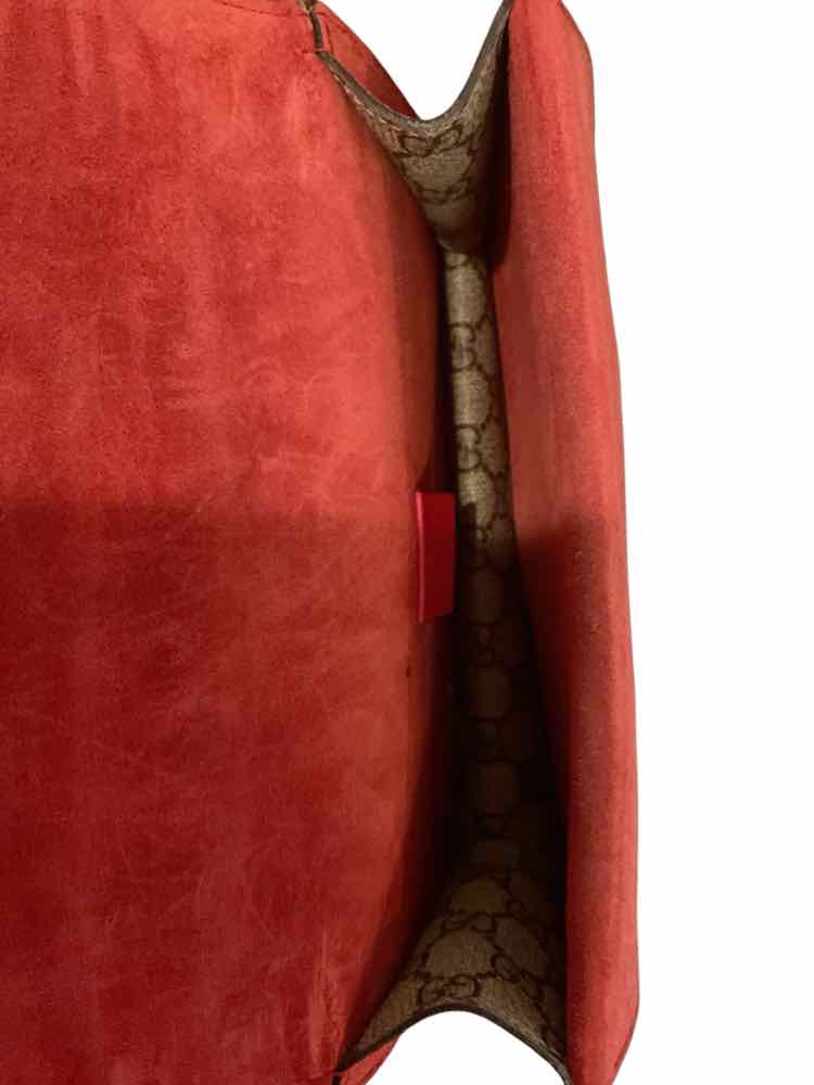 GUCCI Size Small brn/red/silver hardware Purse