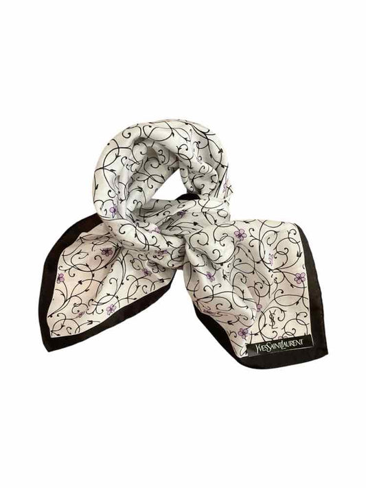 YSL Size Small wh/blk/purp Scarf