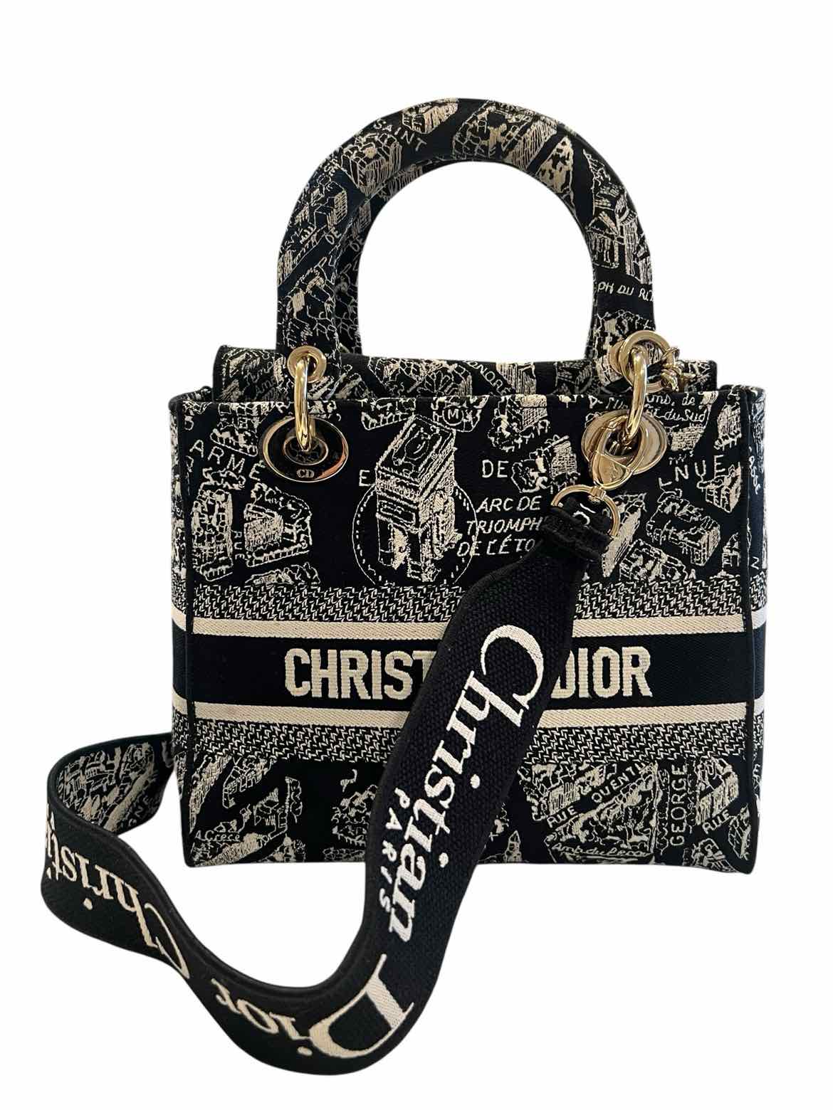 CHRISTIAN DIOR Size Medium Black/White Purse