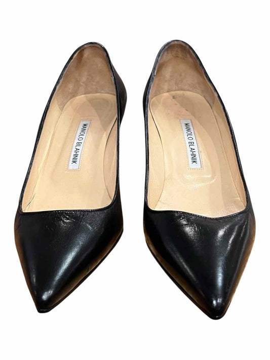 Manolo Blahnik Size 39.5 Black Shoes