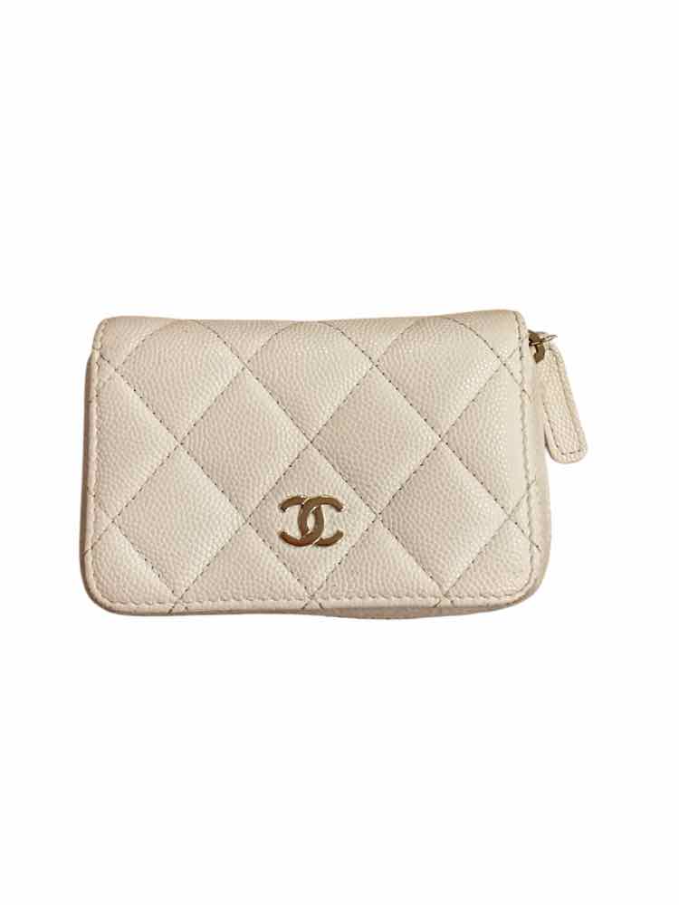 Chanel white/gold Coin Case Wallet