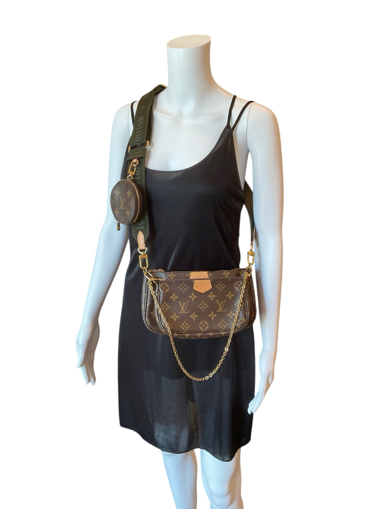 LOUIS VUITTON Size Small monogram/dark green Purse