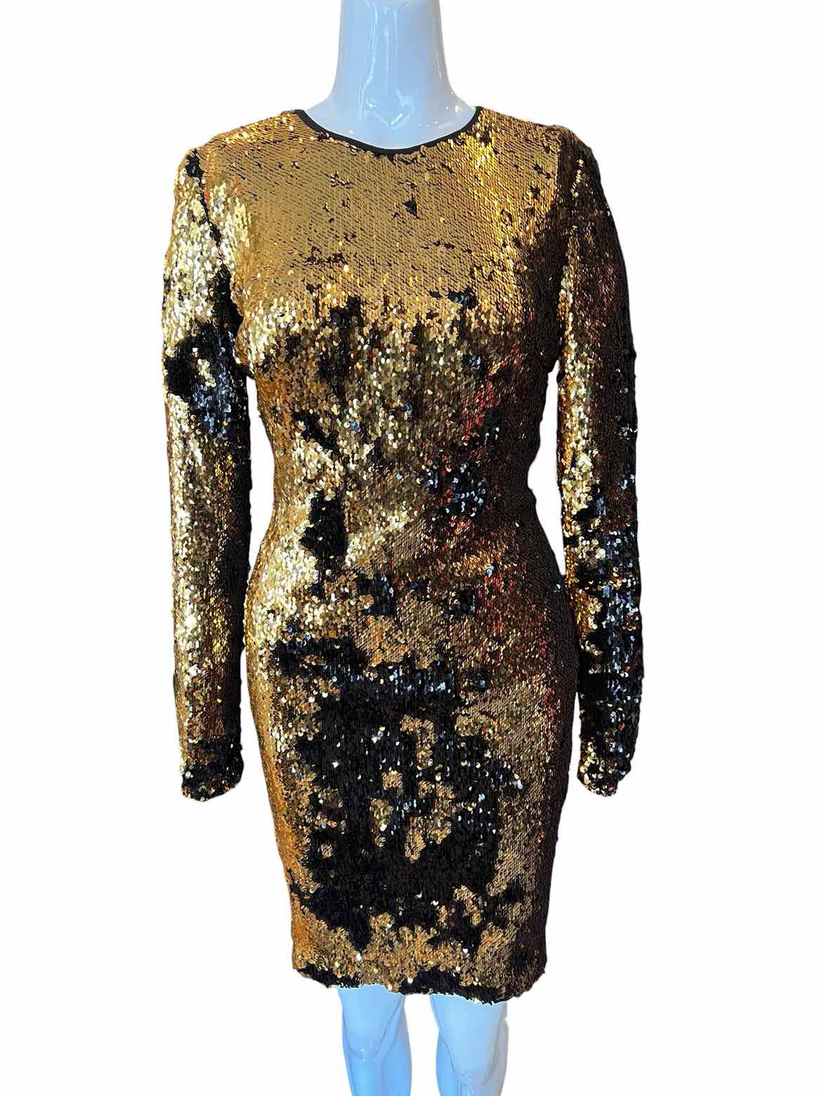 NK 32 Naeem Kahn Size 8 gold/black Cocktail