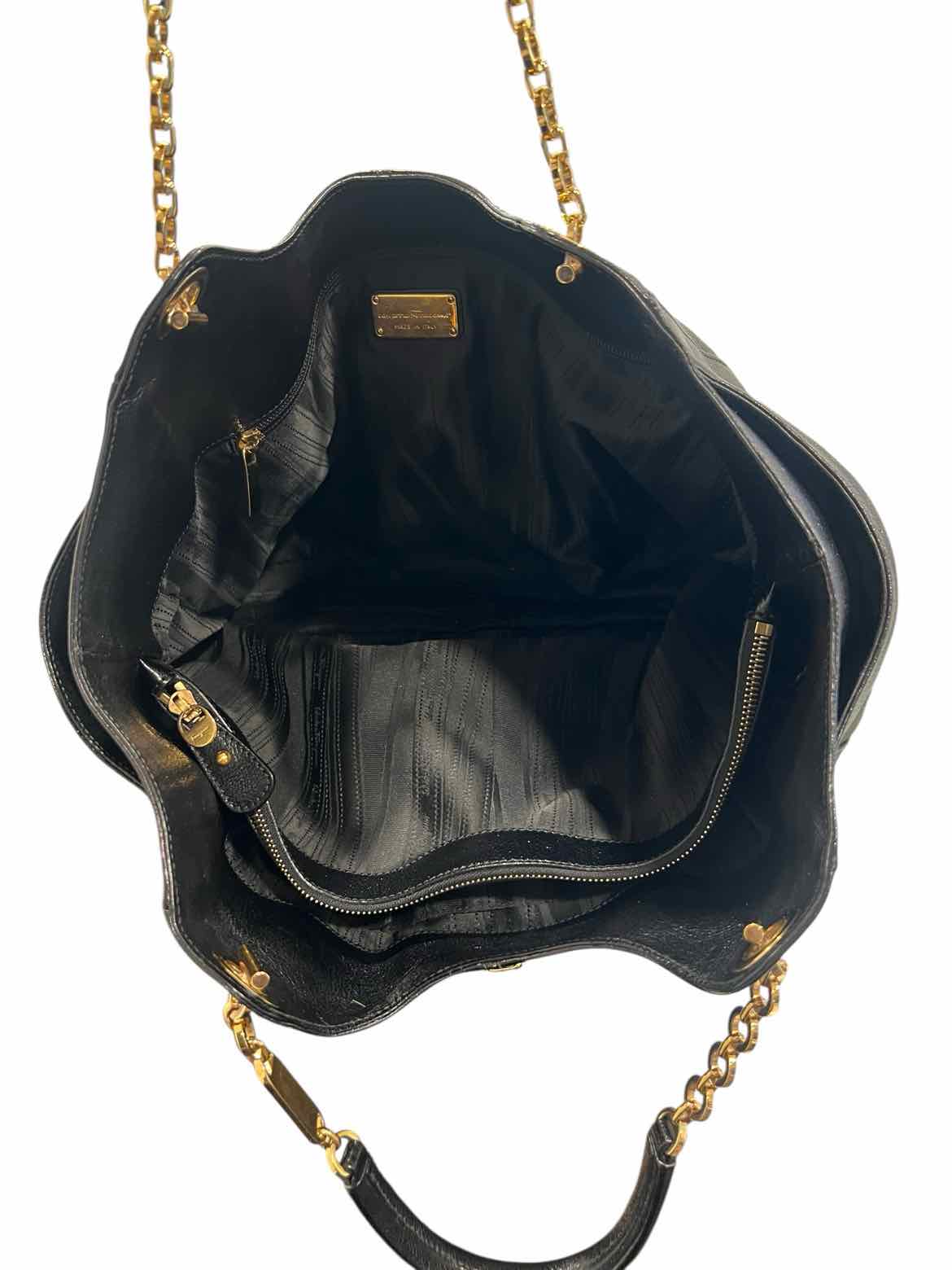 Ferragamo Size Small black/gold hardware Purse