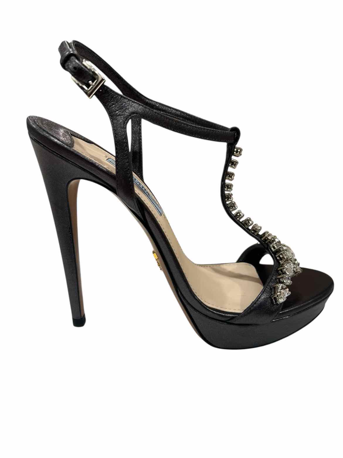 Prada Size 36.5 metallic grey Shoes