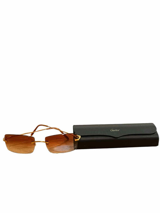 CARTIER Brown/gold sunglasses