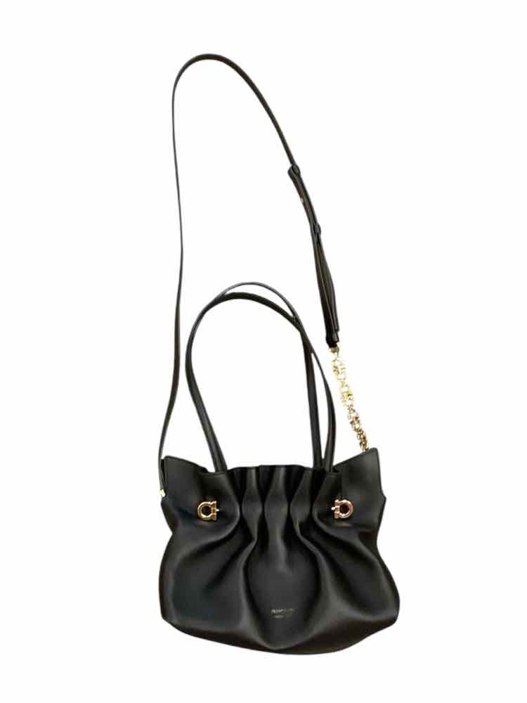 Ferragamo Size Small black/gold hardware Purse